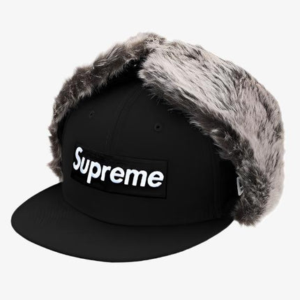 Supreme x New Era Earflap Fitted Hat 'Box Logo' Black (FW19) - SOLE SERIOUSS (1)