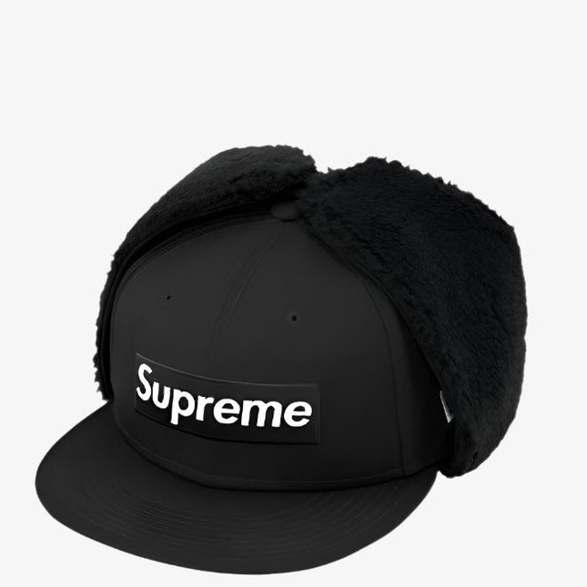 Supreme x New Era Earflap Fitted Hat 'Box Logo' Black (FW21) - SOLE SERIOUSS (1)