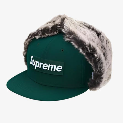 Supreme x New Era Earflap Fitted Hat 'Box Logo' Dark Green (FW19) - SOLE SERIOUSS (1)