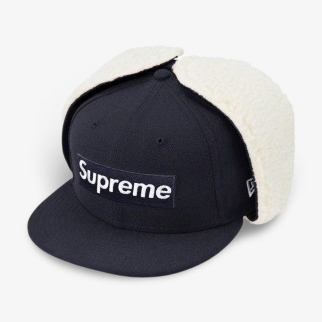 Supreme x New Era Earflap Fitted Hat 'Box Logo' Navy (FW21) - SOLE SERIOUSS (1)