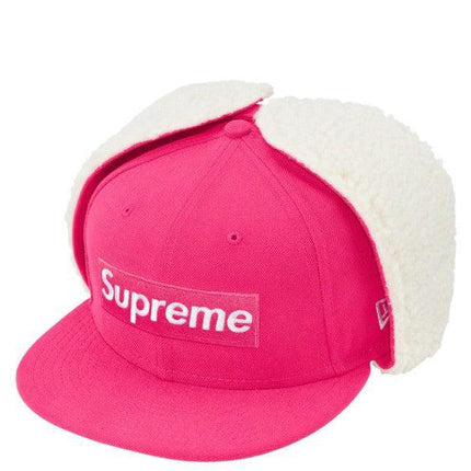 Supreme x New Era Earflap Fitted Hat 'Box Logo' Pink FW21 - SOLE SERIOUSS (1)