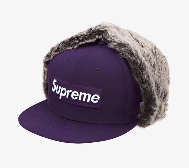 Supreme x New Era Earflap Fitted Hat 'Box Logo' Purple (FW19) - SOLE SERIOUSS (1)