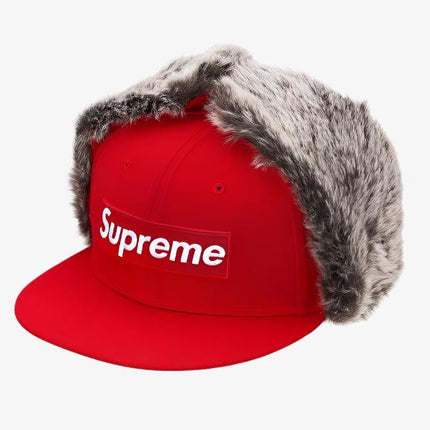 Supreme x New Era Earflap Fitted Hat 'Box Logo' Red (FW19) - SOLE SERIOUSS (1)