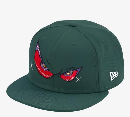 Supreme x New Era Fitted Hat 'Eyes' Dark Green (FW21) - SOLE SERIOUSS (1)