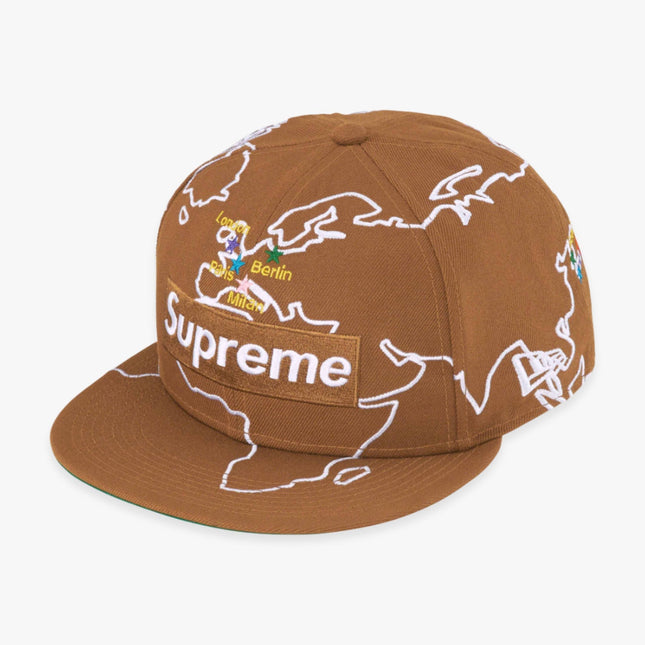 Supreme x New Era Fitted Hat 'Worldwide Box Logo' Brown FW23 - SOLE SERIOUSS (1)