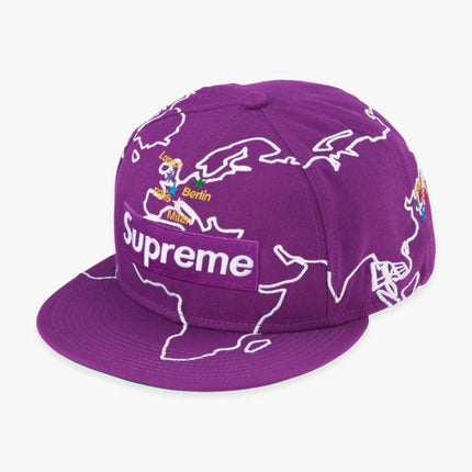 Supreme x New Era Fitted Hat 'Worldwide Box Logo' Purple FW23 - SOLE SERIOUSS (1)