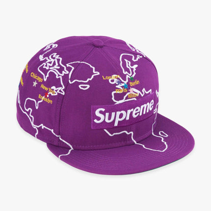 Supreme x New Era Fitted Hat 'Worldwide Box Logo' Purple FW23 - SOLE SERIOUSS (2)
