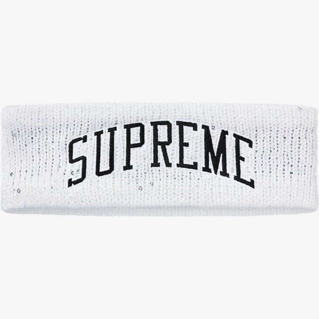 Supreme x New Era Headband 'Sequin Arc Logo' White (FW18) - SOLE SERIOUSS (1)