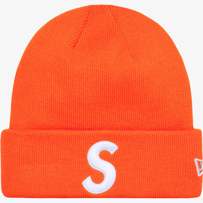 Supreme x New Era 'S Logo' Beanie Orange (FW24) - SOLE SERIOUSS (1)