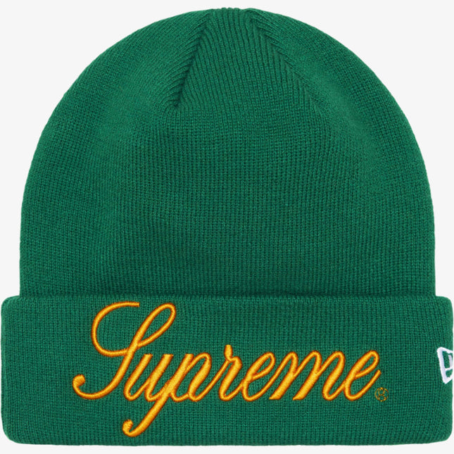 Supreme x New Era Script Beanie Green (FW24) - SOLE SERIOUSS (1)