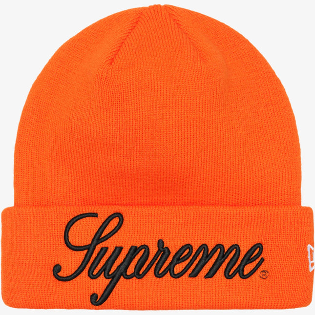 Supreme x New Era Script Beanie Orange (FW24) - SOLE SERIOUSS (1)