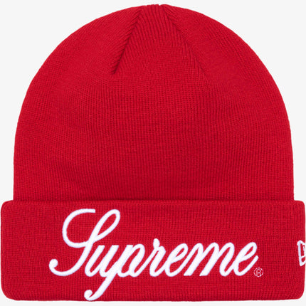 Supreme x New Era Script Beanie Red (FW24) - SOLE SERIOUSS (1)