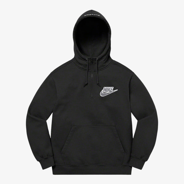 Supreme x Nike Half Zip Up Hooded Sweatshirt Black SS21 - SOLE SERIOUSS (1)