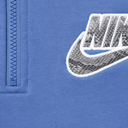 Supreme x Nike Half Zip Up Hooded Sweatshirt Blue SS21 - SOLE SERIOUSS (2)