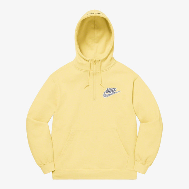Supreme x Nike Half Zip Up Hooded Sweatshirt Pale Yellow SS21 - SOLE SERIOUSS (1)