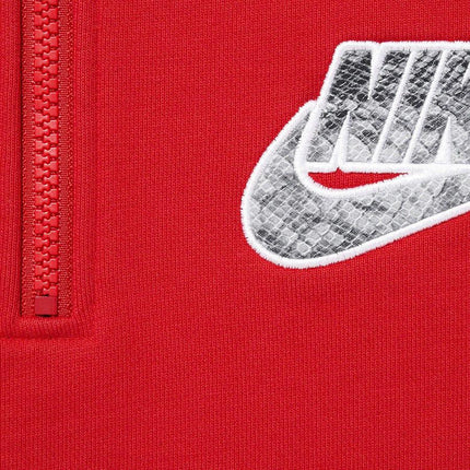 Supreme x Nike Half Zip Up Hooded Sweatshirt Red SS21 - SOLE SERIOUSS (2)