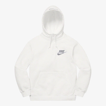 Supreme x Nike Half Zip Up Hooded Sweatshirt White SS21 - SOLE SERIOUSS (1)