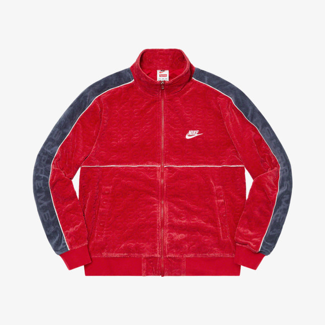 Supreme x Nike Velour Track Jacket Red SS21 - SOLE SERIOUSS (1)