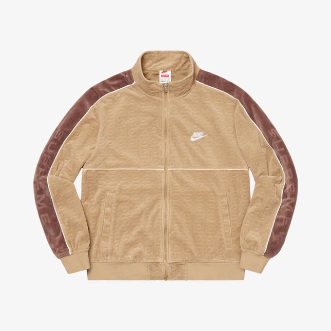 Supreme x Nike Velour Track Jacket Tan (SS21) - SOLE SERIOUSS (1)