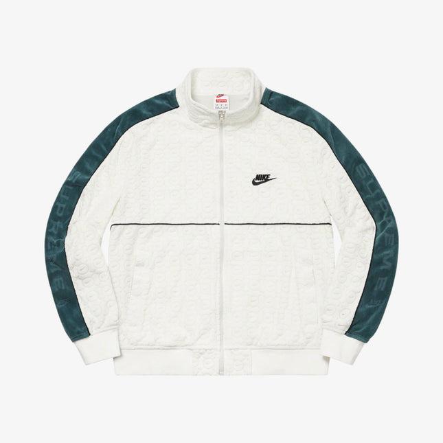 Supreme x Nike Velour Track Jacket White (SS21) - SOLE SERIOUSS (1)