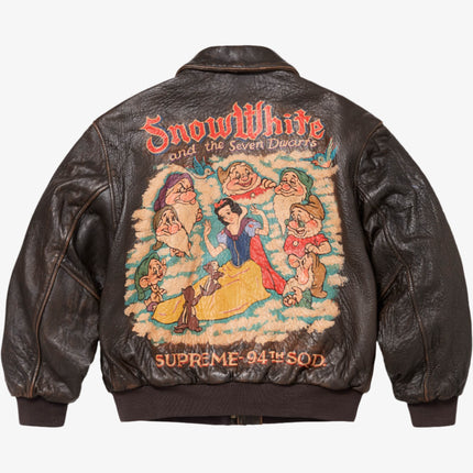 Supreme x Schott Hand-Painted Leather A2 Jacket 'Snow White' Brown (FW24) - SOLE SERIOUSS (3)