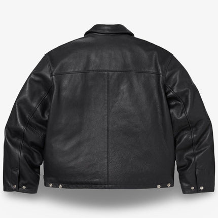 Supreme x Schott Leather Racer Jacket Black (FW24) - SOLE SERIOUSS (3)