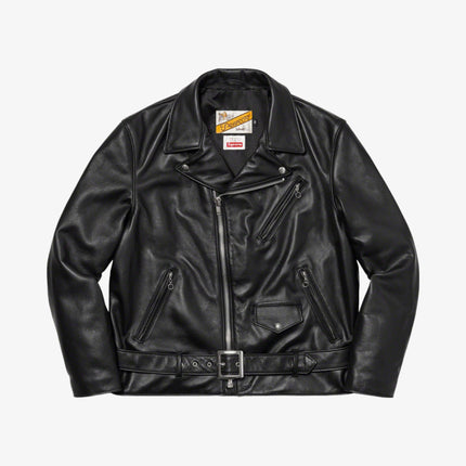 Supreme x Schott Perfecto Leather Jacket 'The Crow' Black (FW21) - SOLE SERIOUSS (2)