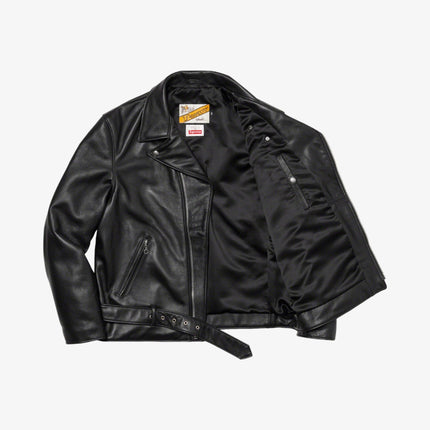 Supreme x Schott Perfecto Leather Jacket 'The Crow' Black (FW21) - SOLE SERIOUSS (3)