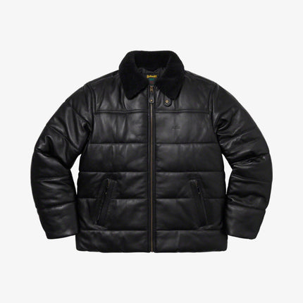 Supreme x Schotts Shearling Collar Leather Puffy Jacket Black (FW21) - SOLE SERIOUSS (1)