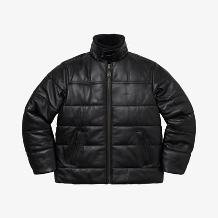 Supreme x Schotts Shearling Collar Leather Puffy Jacket Black (FW21) - SOLE SERIOUSS (3)