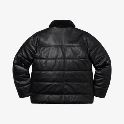 Supreme x Schotts Shearling Collar Leather Puffy Jacket Black (FW21) - SOLE SERIOUSS (4)