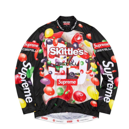 Supreme x Skittles x Castelli L/S Cycling Jersey Black FW21 - SOLE SERIOUSS (1)