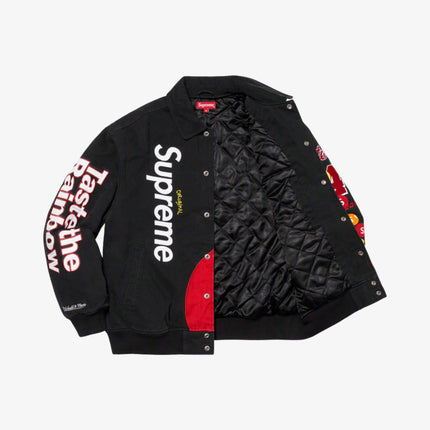 Supreme x Skittles x Mitchell & Ness Varsity Jacket Black FW21 - SOLE SERIOUSS (2)