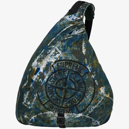 Supreme x Stone Island Painted Camo Nylon Shoulder Bag Dark Teal (FW20) - SOLE SERIOUSS (1)