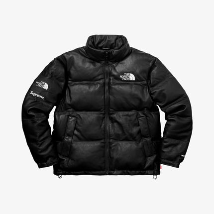 Supreme x The North Face Leather Nuptse Jacket Black (FW17) - SOLE SERIOUSS (1)