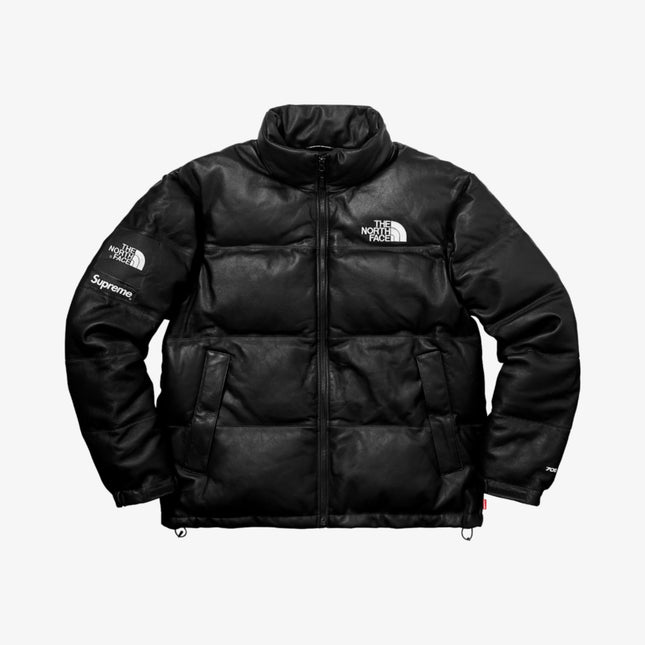 Supreme x The North Face Leather Nuptse Jacket Black FW17 - SOLE SERIOUSS (1)