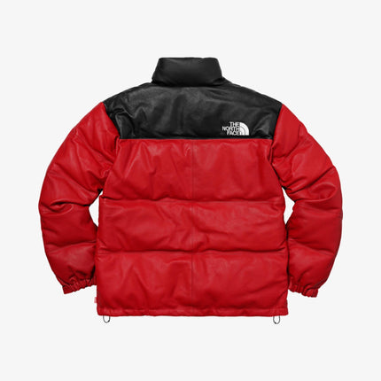Supreme x The North Face Leather Nuptse Jacket Red FW17 - SOLE SERIOUSS (3)