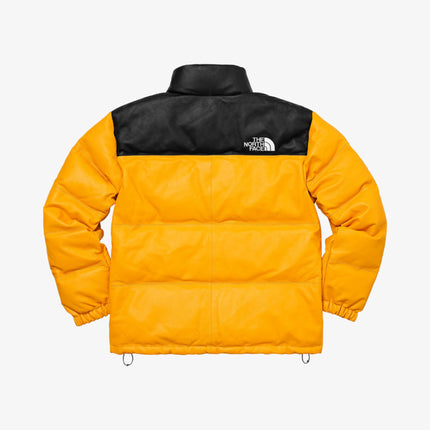 Supreme x The North Face Leather Nuptse Jacket Yellow FW17 - SOLE SERIOUSS (3)