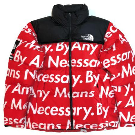 Supreme x The North Face Nuptse Jacket 'By Any Means Necessary' Red FW15 - SOLE SERIOUSS (1)