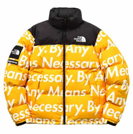 Supreme x The North Face Nuptse Jacket 'By Any Means Necessary' Yellow FW15 - SOLE SERIOUSS (1)