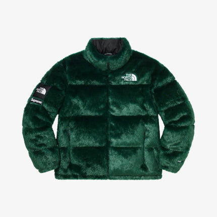 Supreme x The North Face Nuptse Jacket 'Faux Fur' Green FW20 - SOLE SERIOUSS (1)