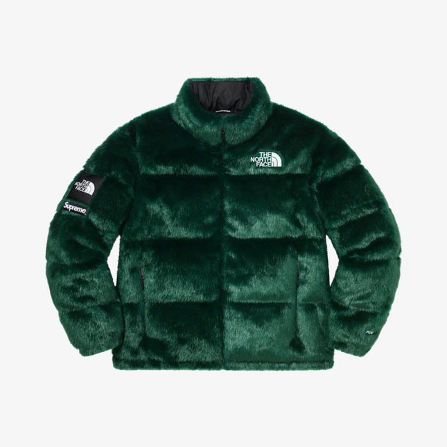 Supreme x The North Face Nuptse Jacket 'Faux Fur' Green (FW20) - SOLE SERIOUSS (1)