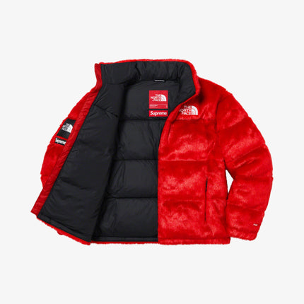 Supreme x The North Face Nuptse Jacket 'Faux Fur' Red (FW20) - SOLE SERIOUSS (2)