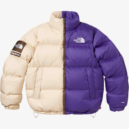 Supreme x The North Face 'Split' Nuptse 700-Fill Puffer Jacket Tan / Purple (SS24) | SOLE SERIOUSS [1]