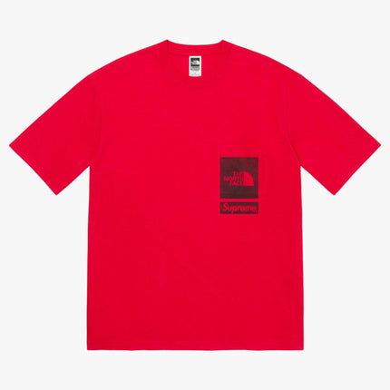 Supreme x The North Face Tee 'Printed Pocket' Red SS23 - SOLE SERIOUSS (1)