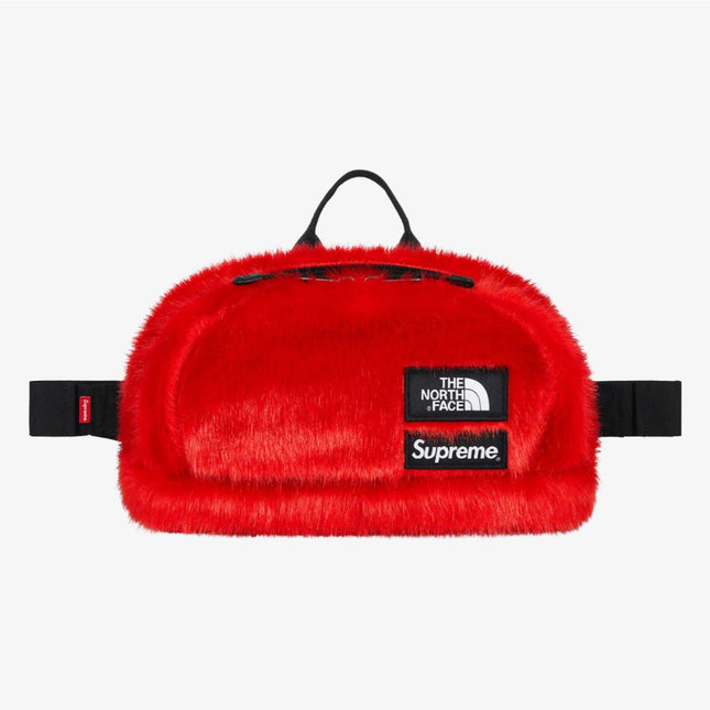 Supreme x The North Face Waist Bag 'Faux Fur' Red (FW20) - SOLE SERIOUSS (1)