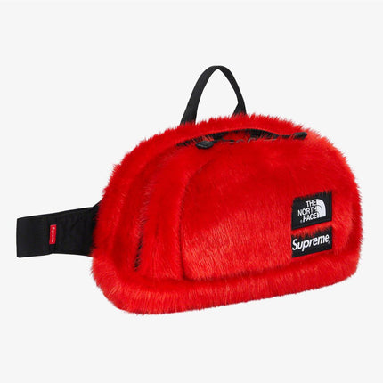 Supreme x The North Face Waist Bag 'Faux Fur' Red (FW20) - SOLE SERIOUSS (2)