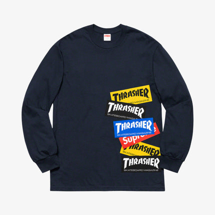 Supreme x Thrasher L/S Tee 'Multi Logo' Navy (FW21) - SOLE SERIOUSS (1)