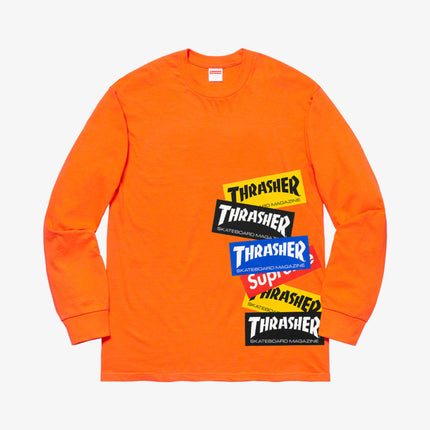 Supreme x Thrasher L/S Tee 'Multi Logo' Orange (FW21) - SOLE SERIOUSS (1)