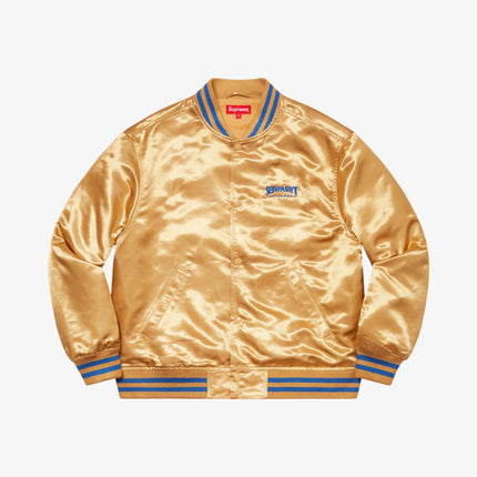 Supreme x Thrasher Satin Varsity Jacket Gold (FW21) - SOLE SERIOUSS (2)